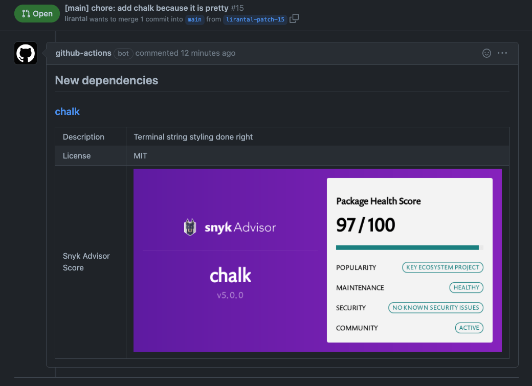 new dependencies advisor