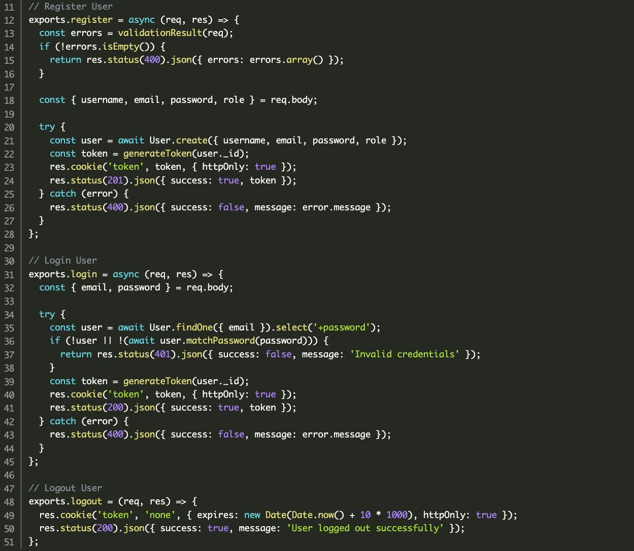 vulnerabilities in NodeJS API REST Tutorial